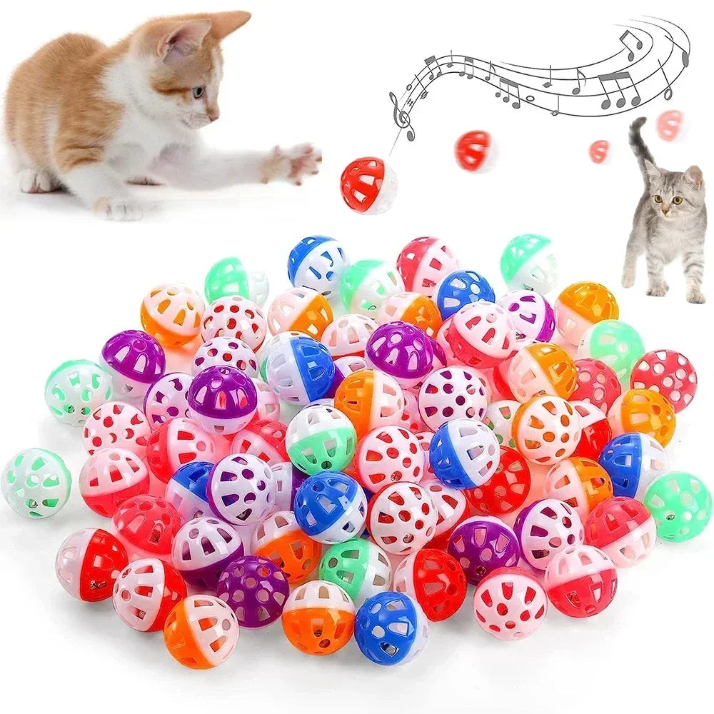 6/100Pcs Cat Toy Jingle Balls