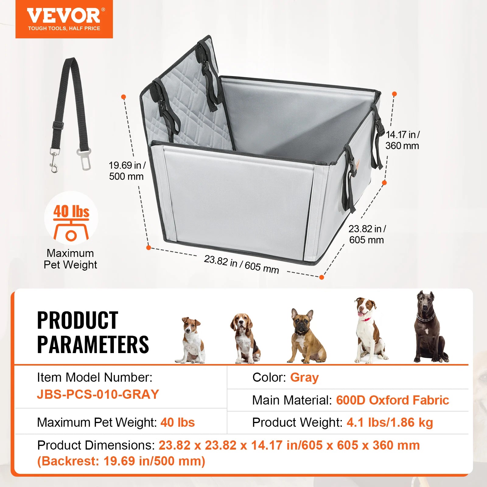 Booster Seat on Car for M/L Dog