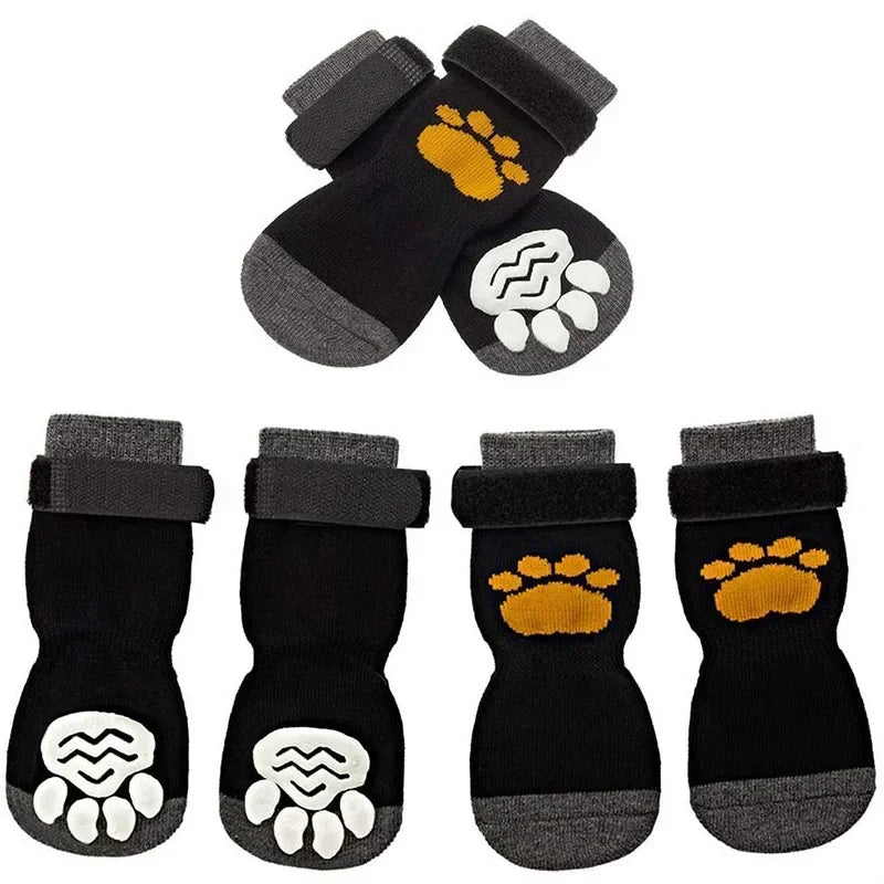 4pcs  Anti-Slip Dog Socks