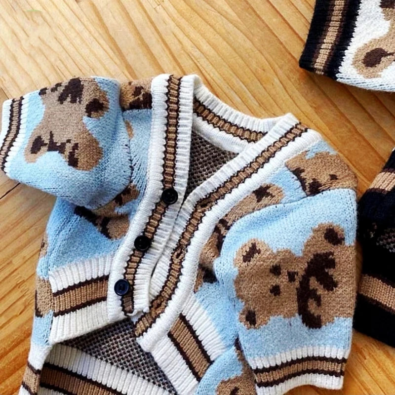 Luxury Dog Clothes Striped Cardigan