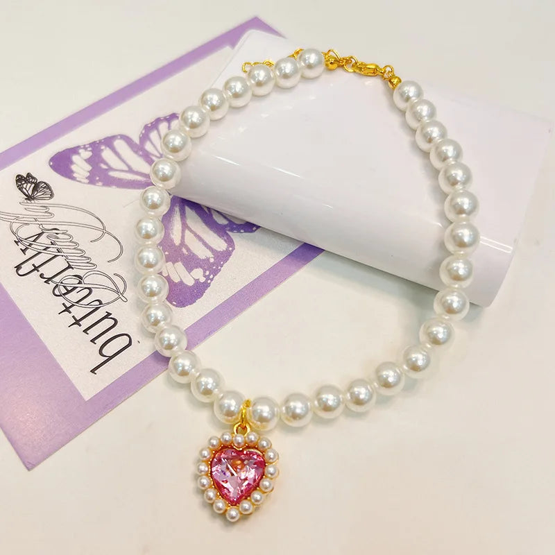Adjustable Pet Pearl Necklace