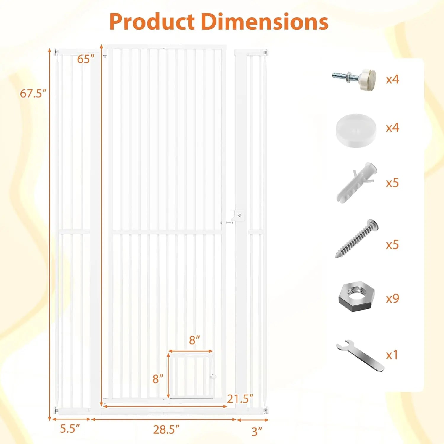 67.5" Extra Tall Pet Gate