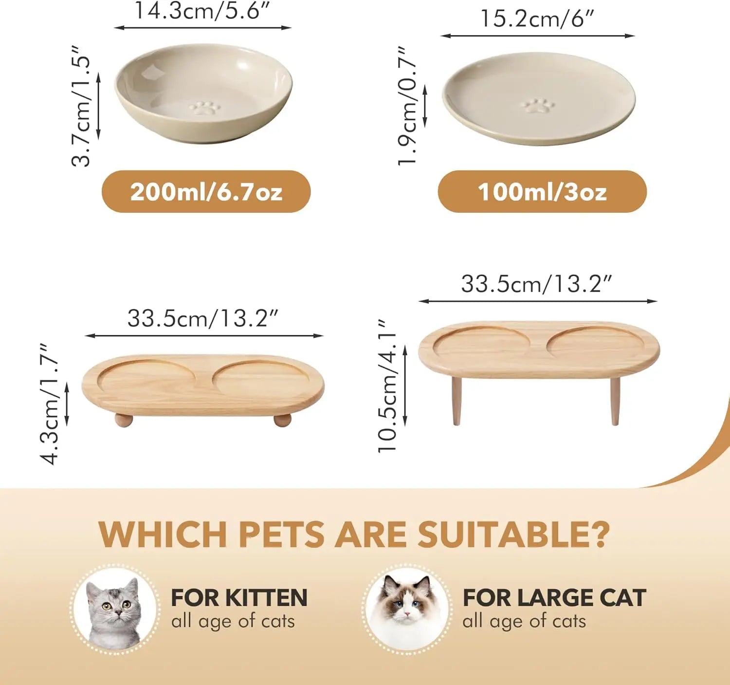 Raised Ceramic Cat Dishes
