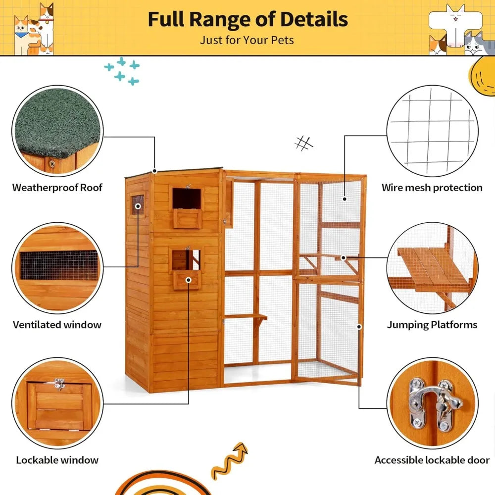Large Wood Cat Enclosure