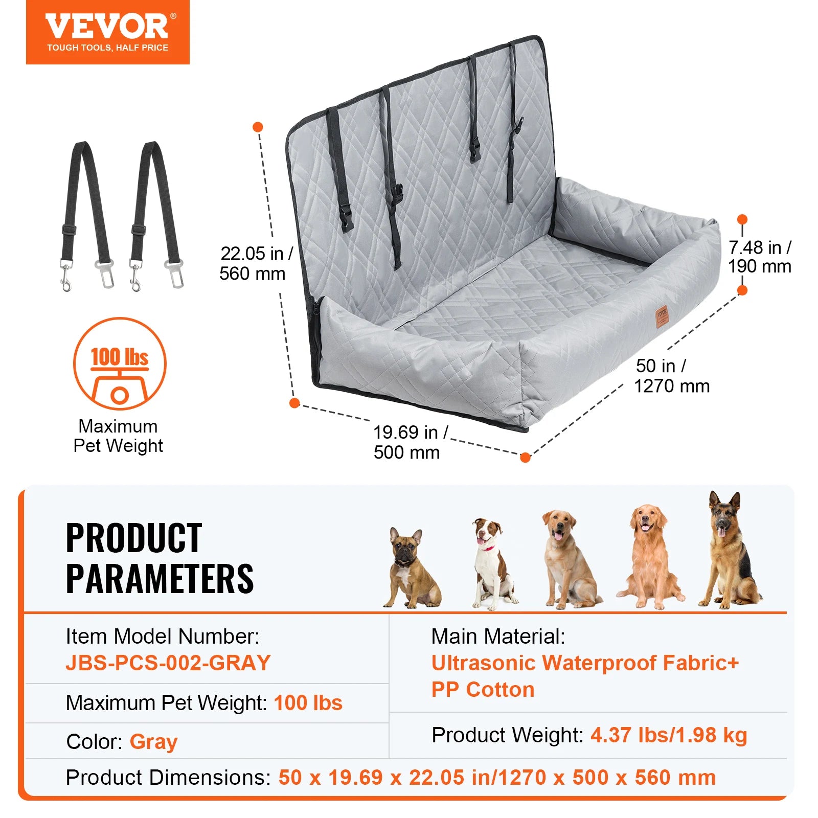 Booster Seat on Car for M/L Dog