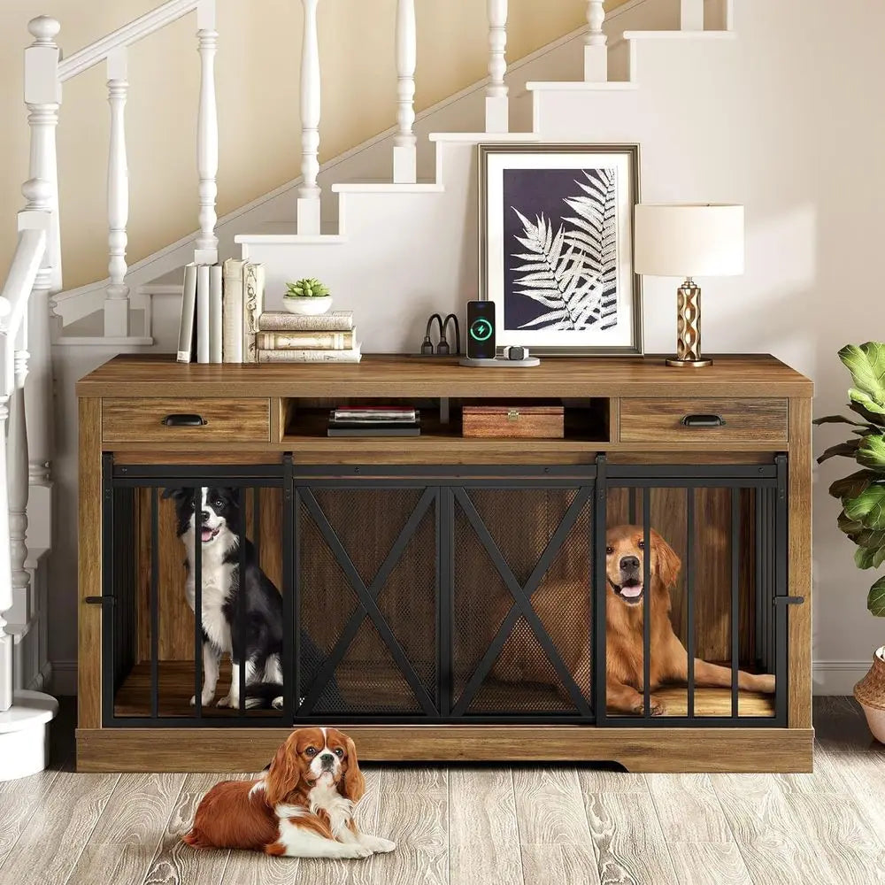 63" Double Dog Crate