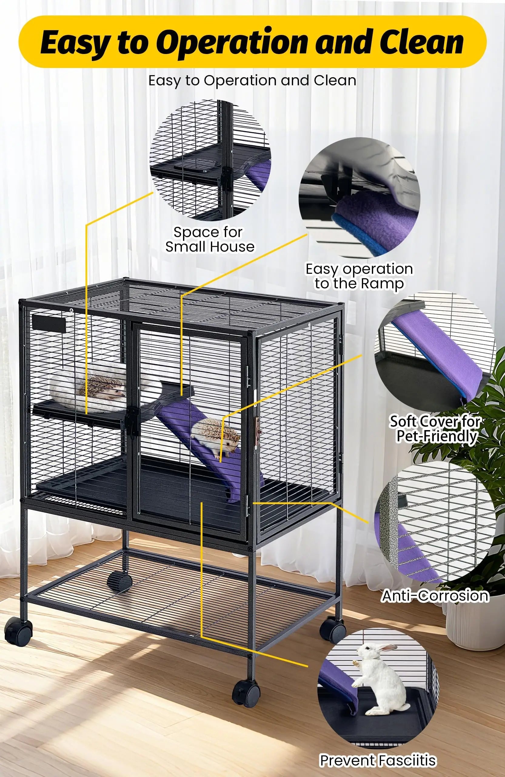 Multi-Level Metal Small Animal Cage