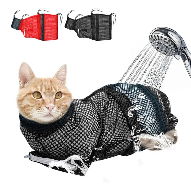 Mesh Cat Groom Bath Bag