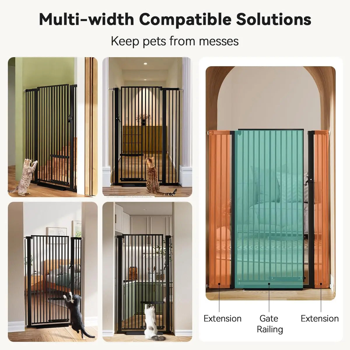 Tall Cat Gate with Pet Door