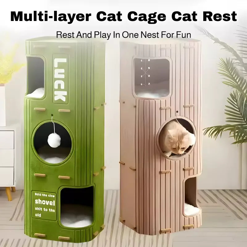 2-Tier Felt Cat House