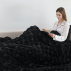 1pc Faux Rabbit Fleece Blanket