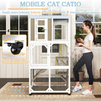 64" Wooden Cat Enclosure