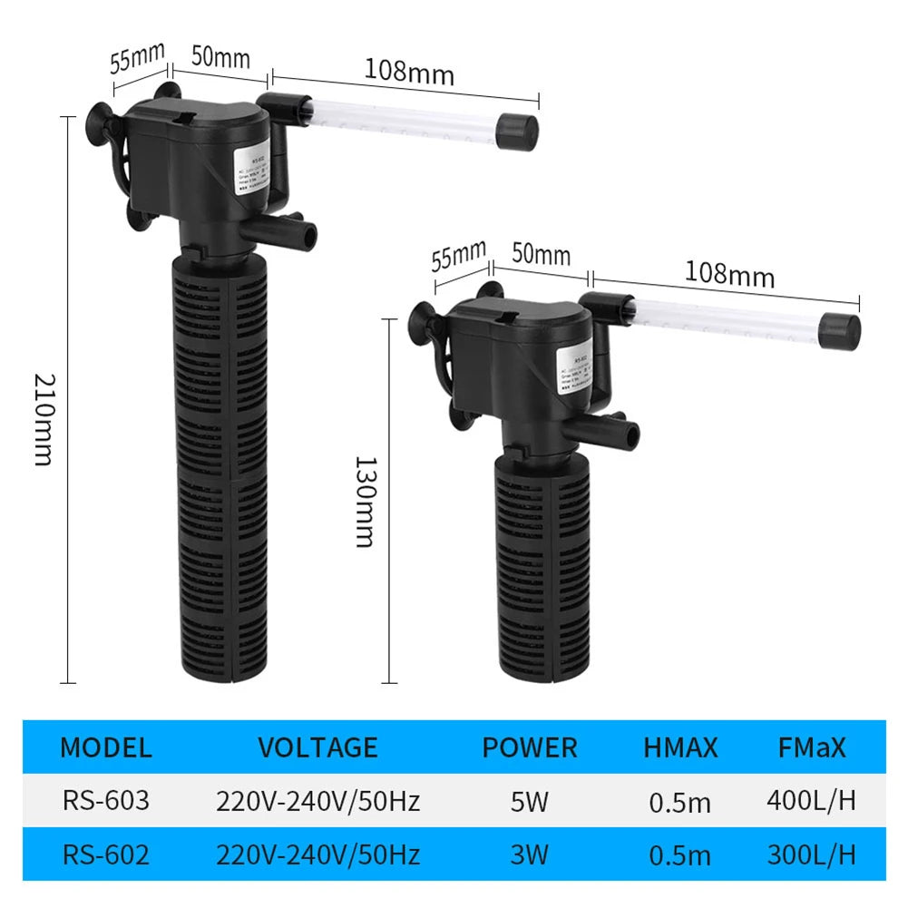 3 in 1 Aquarium Internal Filter