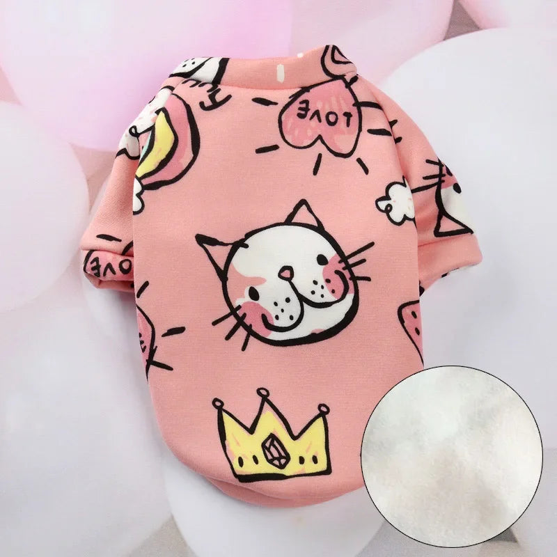 Cute Print Cat Clothes Suit
