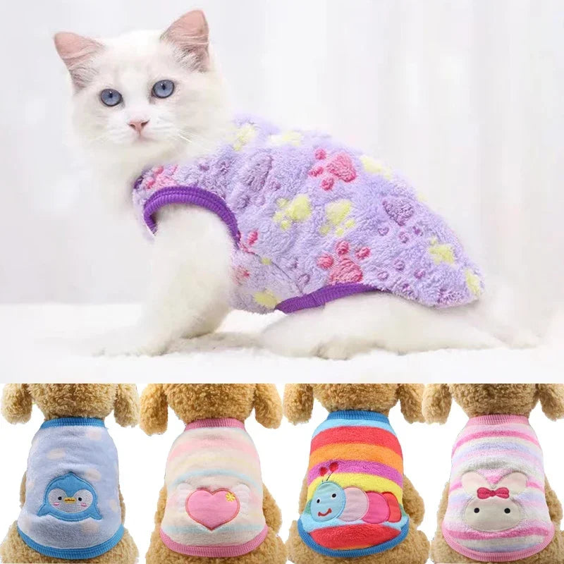 Cartoon Fleece Cat Clothes