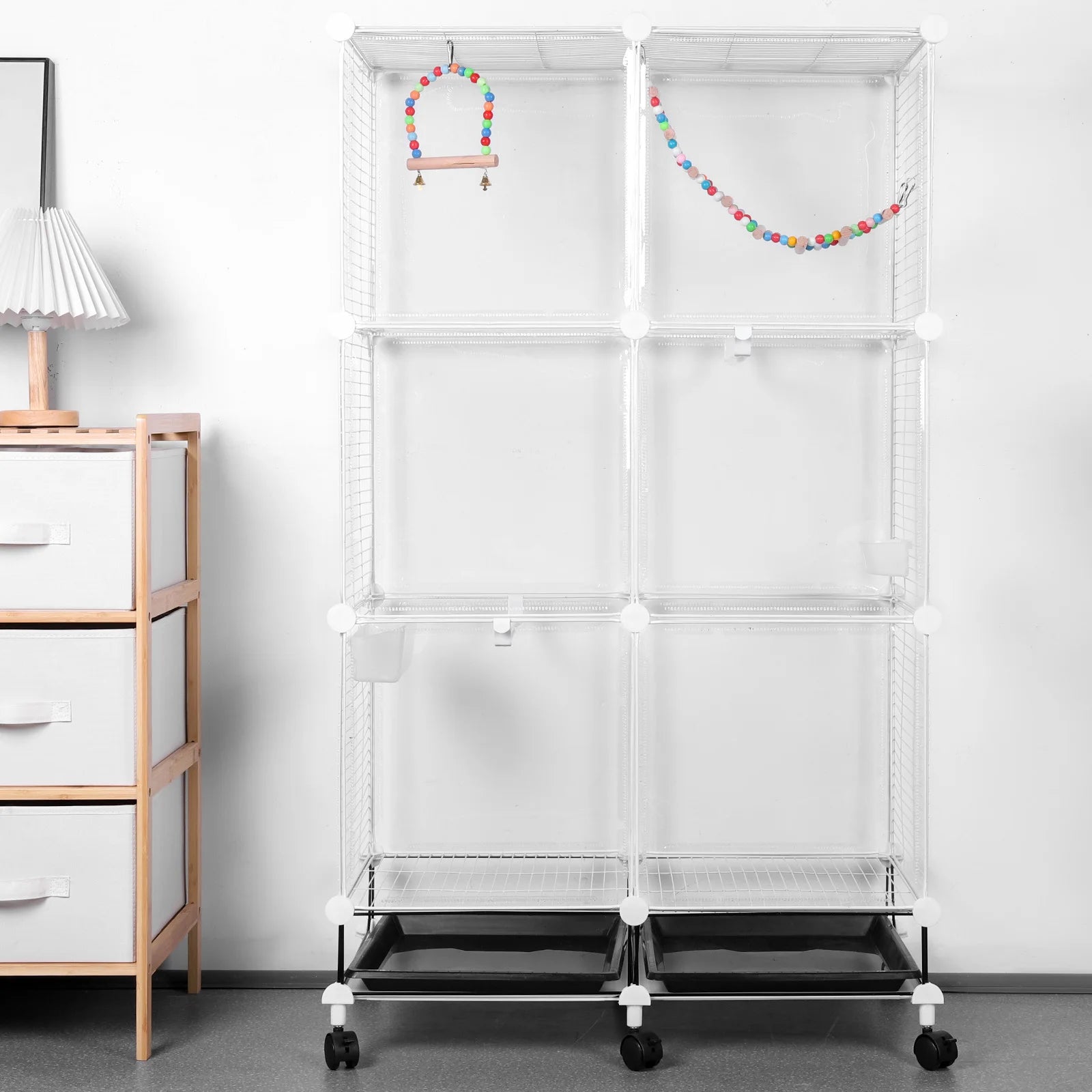 Wide Birdcage with Stand Tray