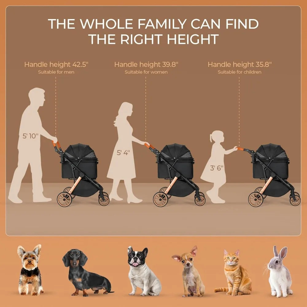 Foldable Dog Stroller for Medium Small Pets