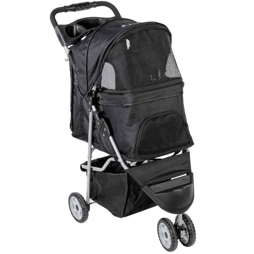 Black 3 Wheel Pet Stroller