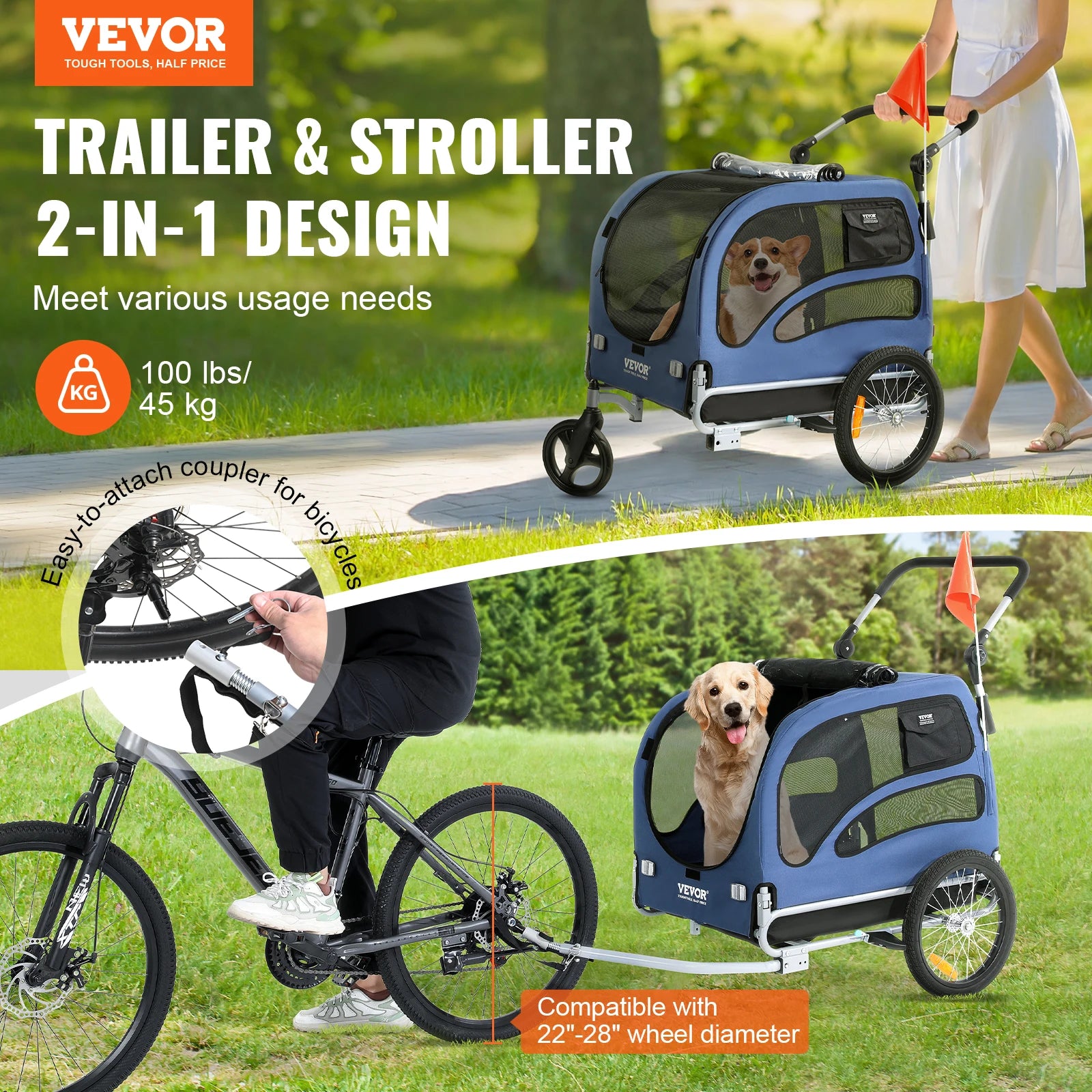 100 lbs. Dog Bike Trailer