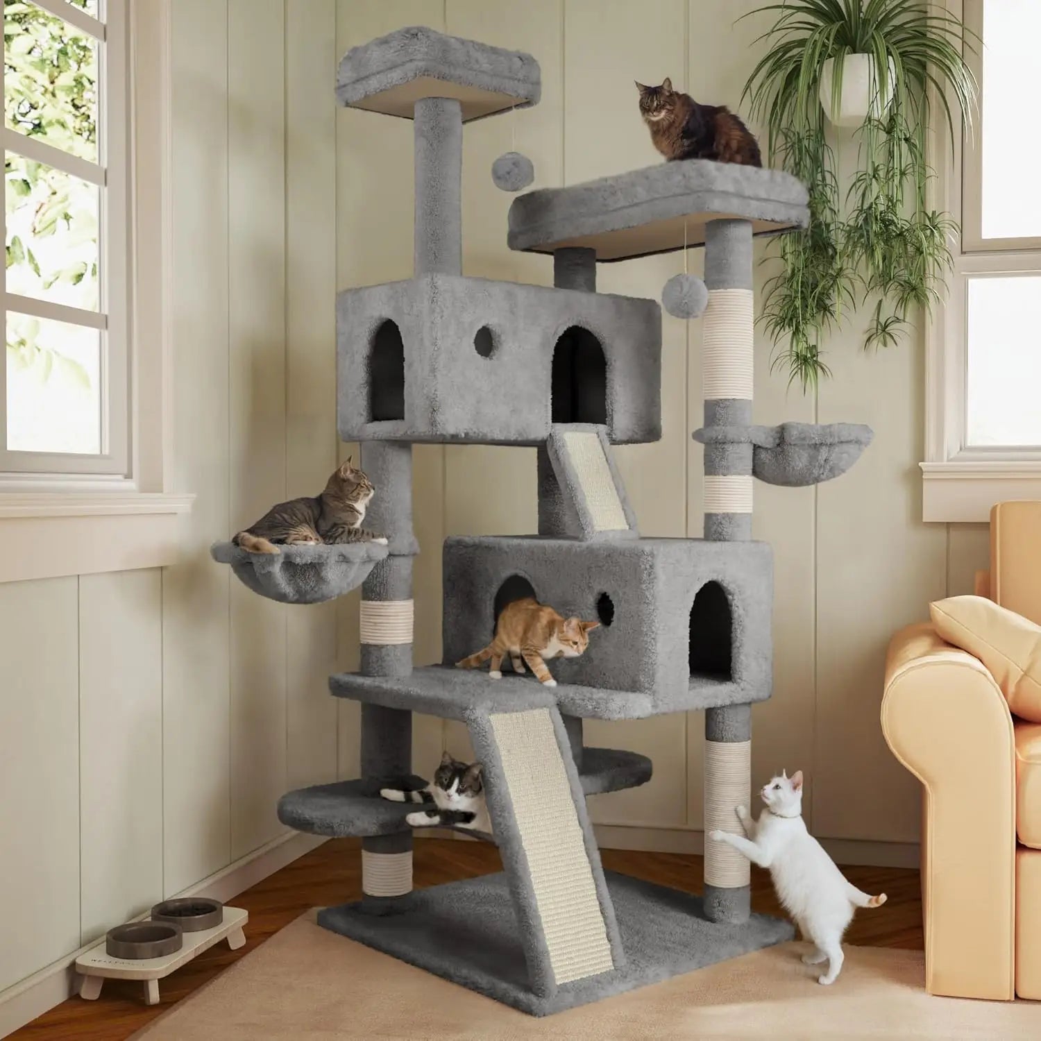 66 Inches Multi-Level Large Cat Tree Tower