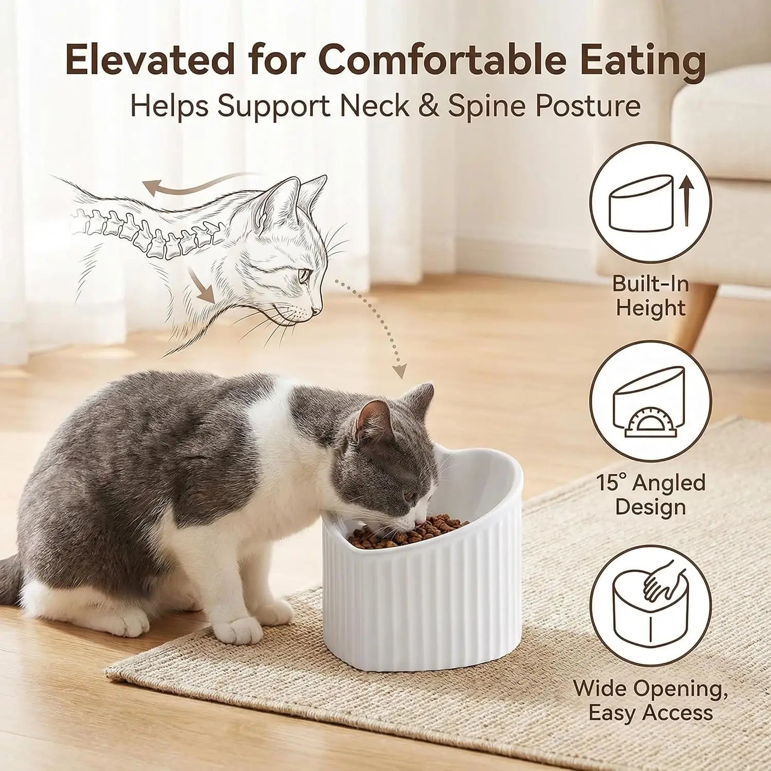 Elevated Ceramic Cat Bowls