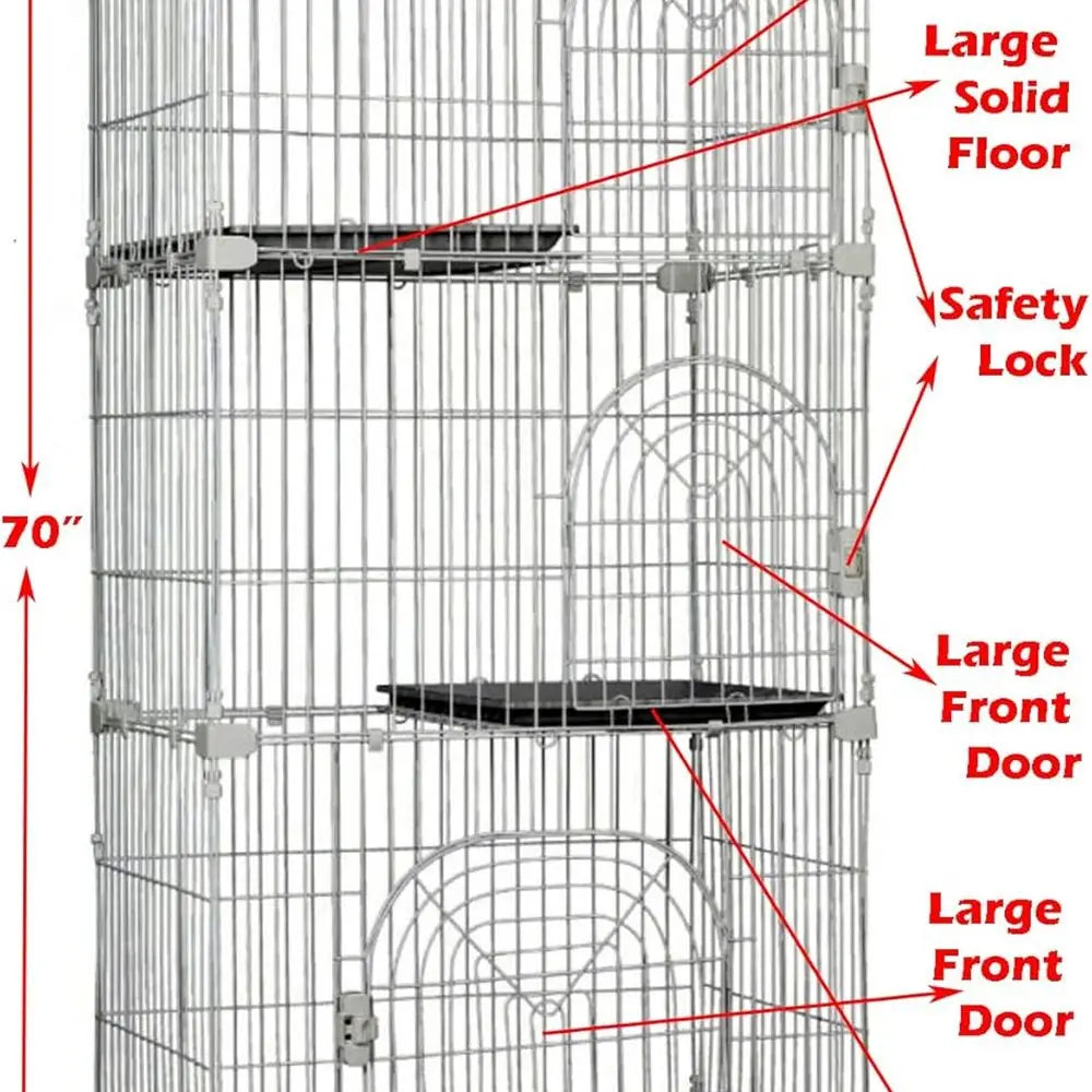 XL Deluxe 3-Tiers Cat Enclosure