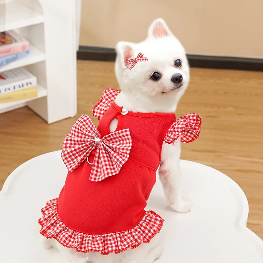 Bow Plaid Princess Dress