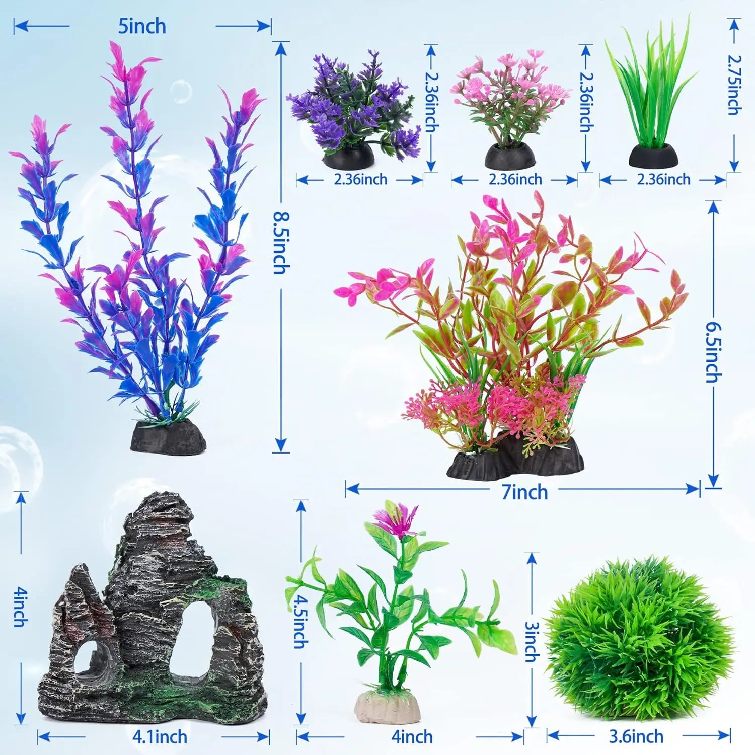 Artificial Aquarium Plants/Rock Cave
