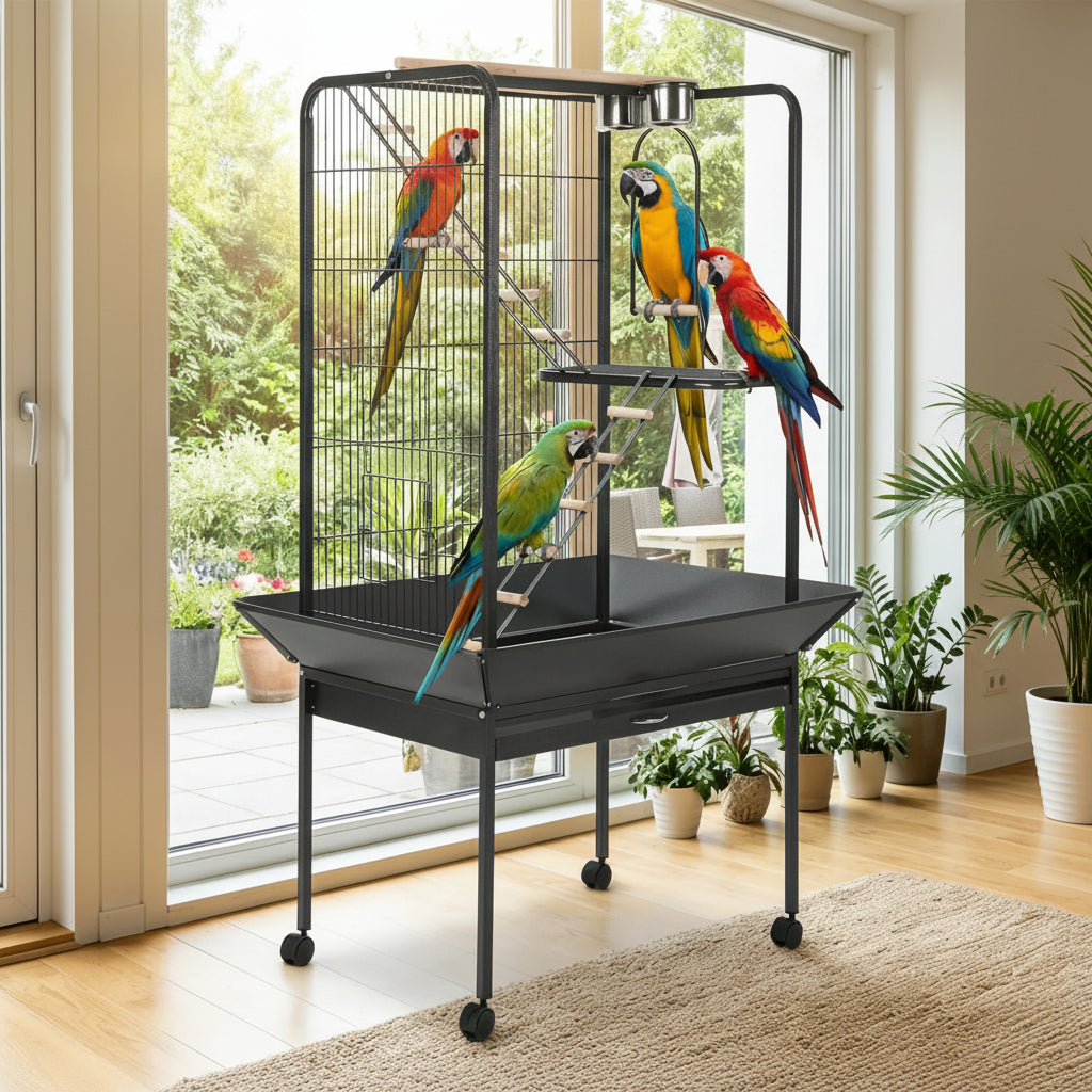 L Wrought Iron Bird Cage
