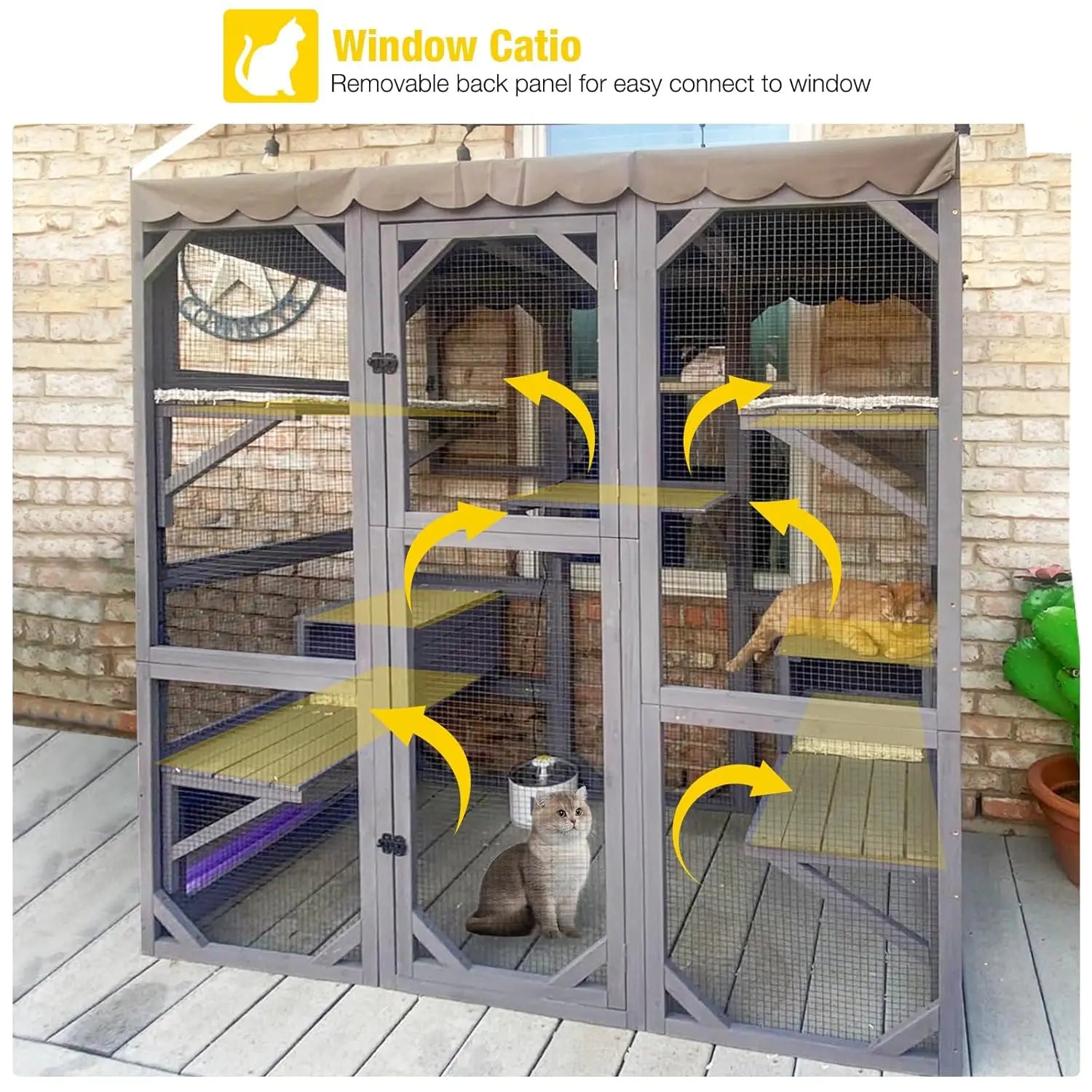 70" Wooden Cat Enclosure