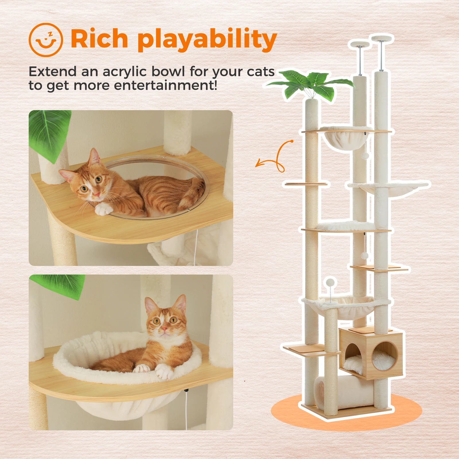 Height Adjustable Cat Tree