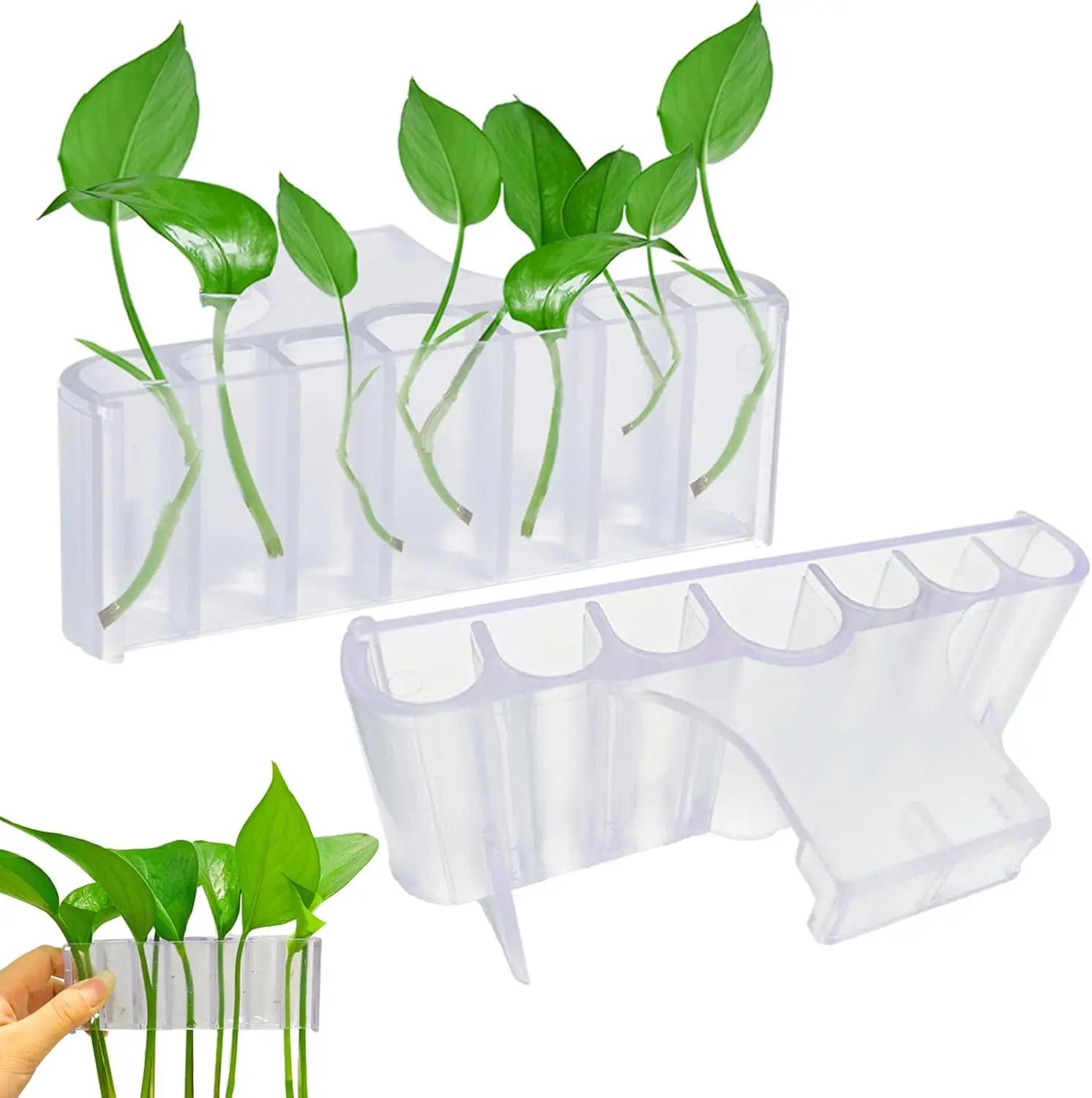 7-Hole Aquarium Plant Holder with Feeder