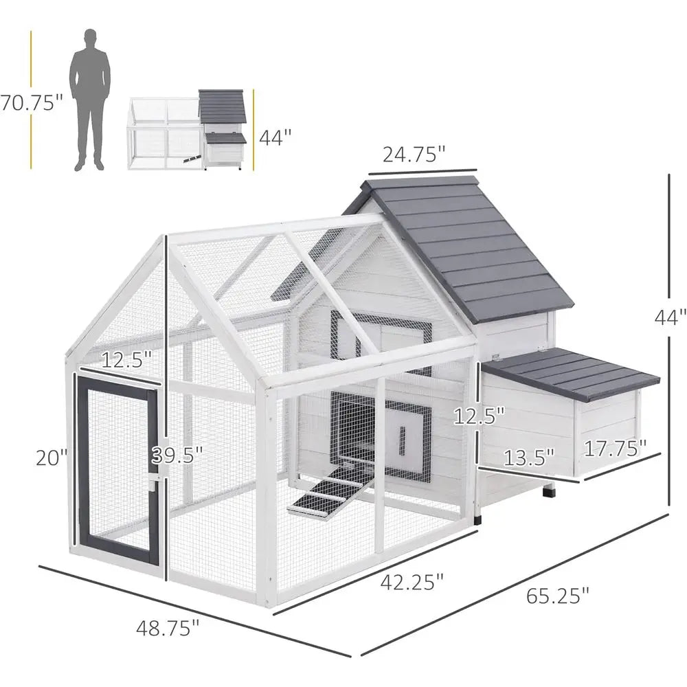 Chicken Coop with Detachable Run