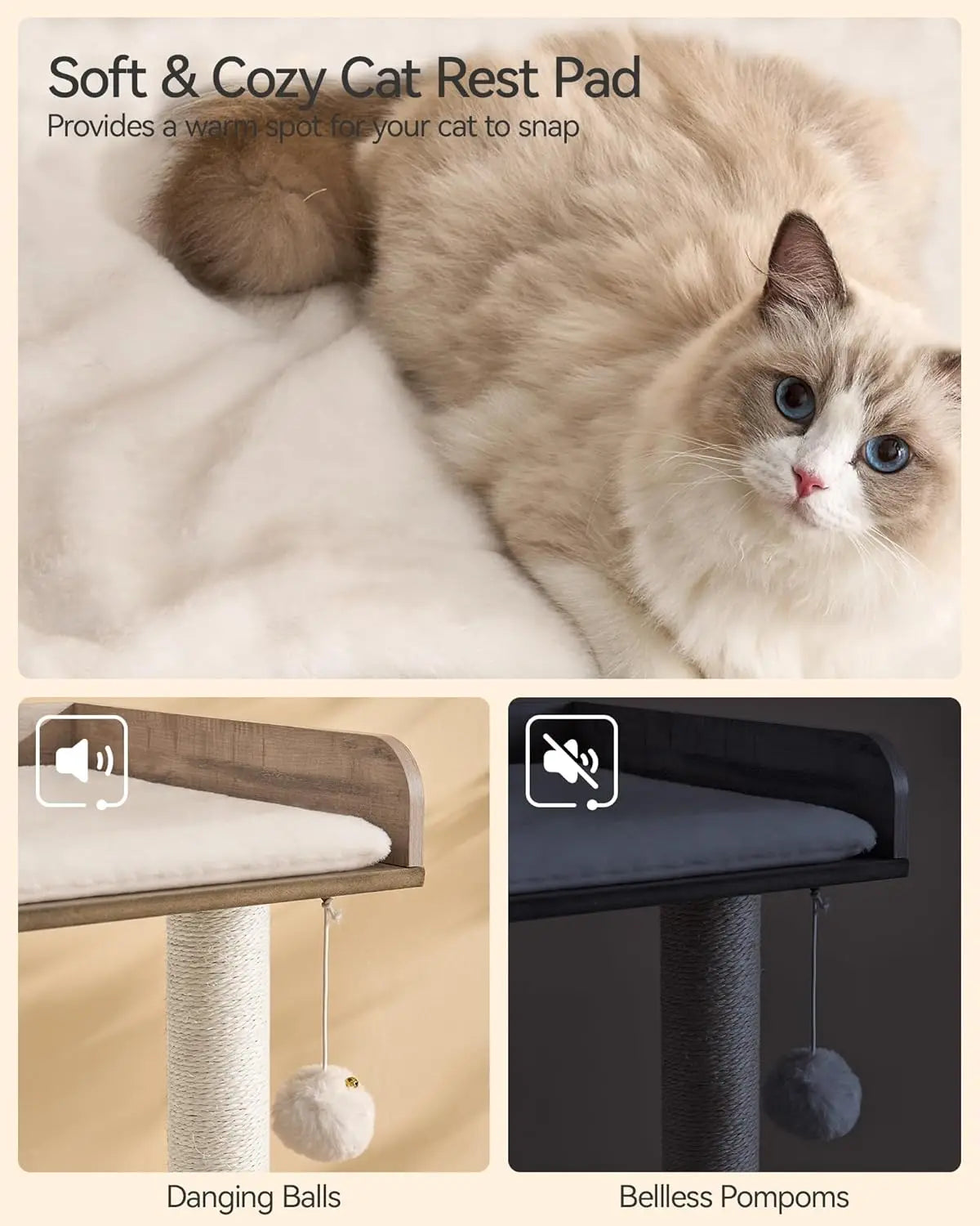 Modern Cat Tree for Large Indoor Cats