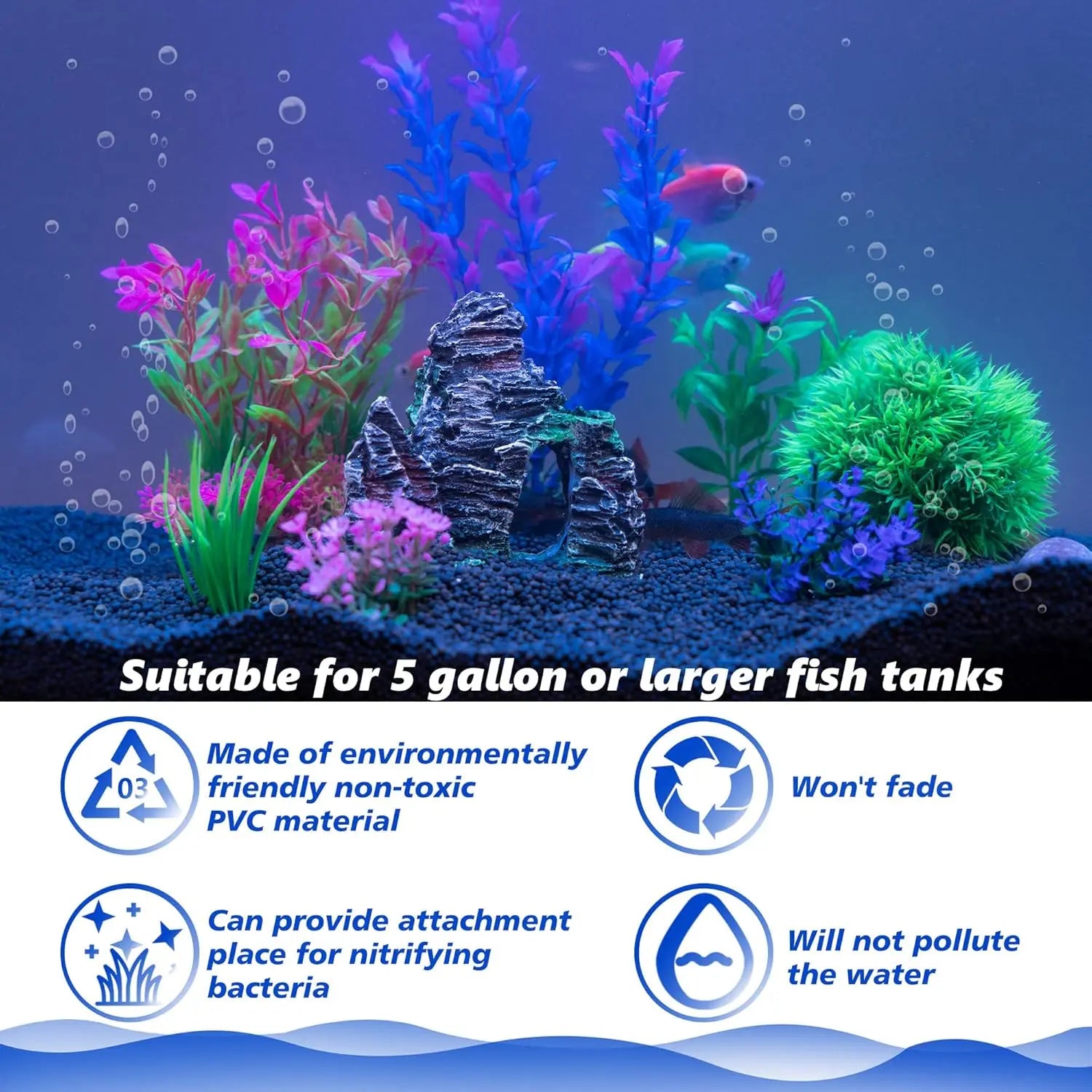 Artificial Aquarium Plants/Rock Cave