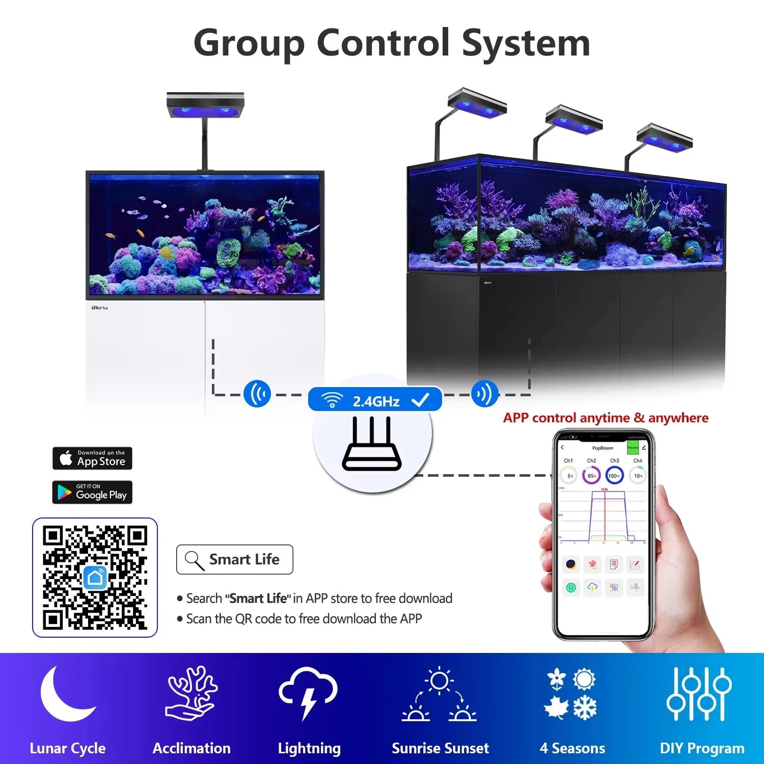 WiFi Led Aquarium Reef Light 180W