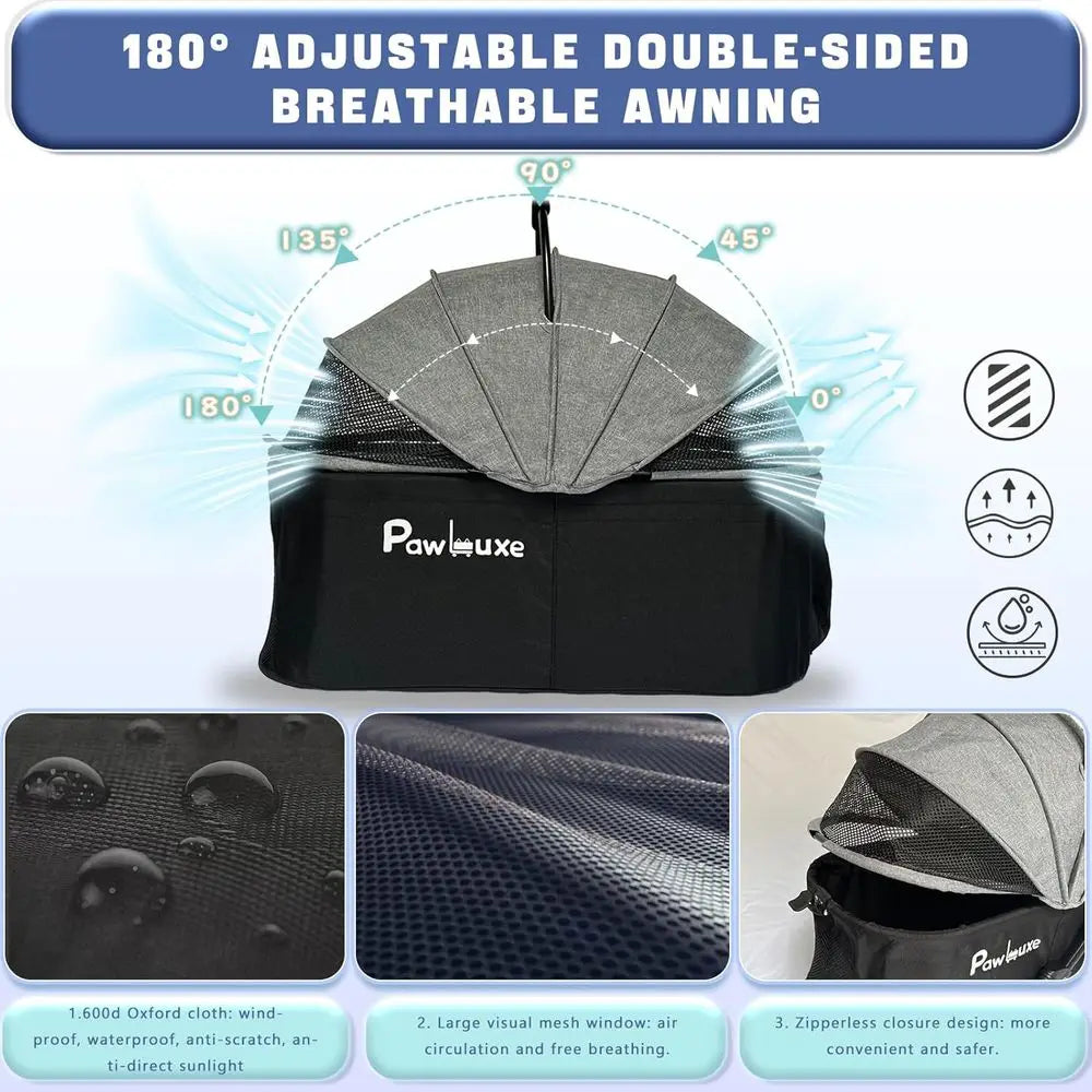 Pet Stroller 4 in 1 with Detachable Carrier