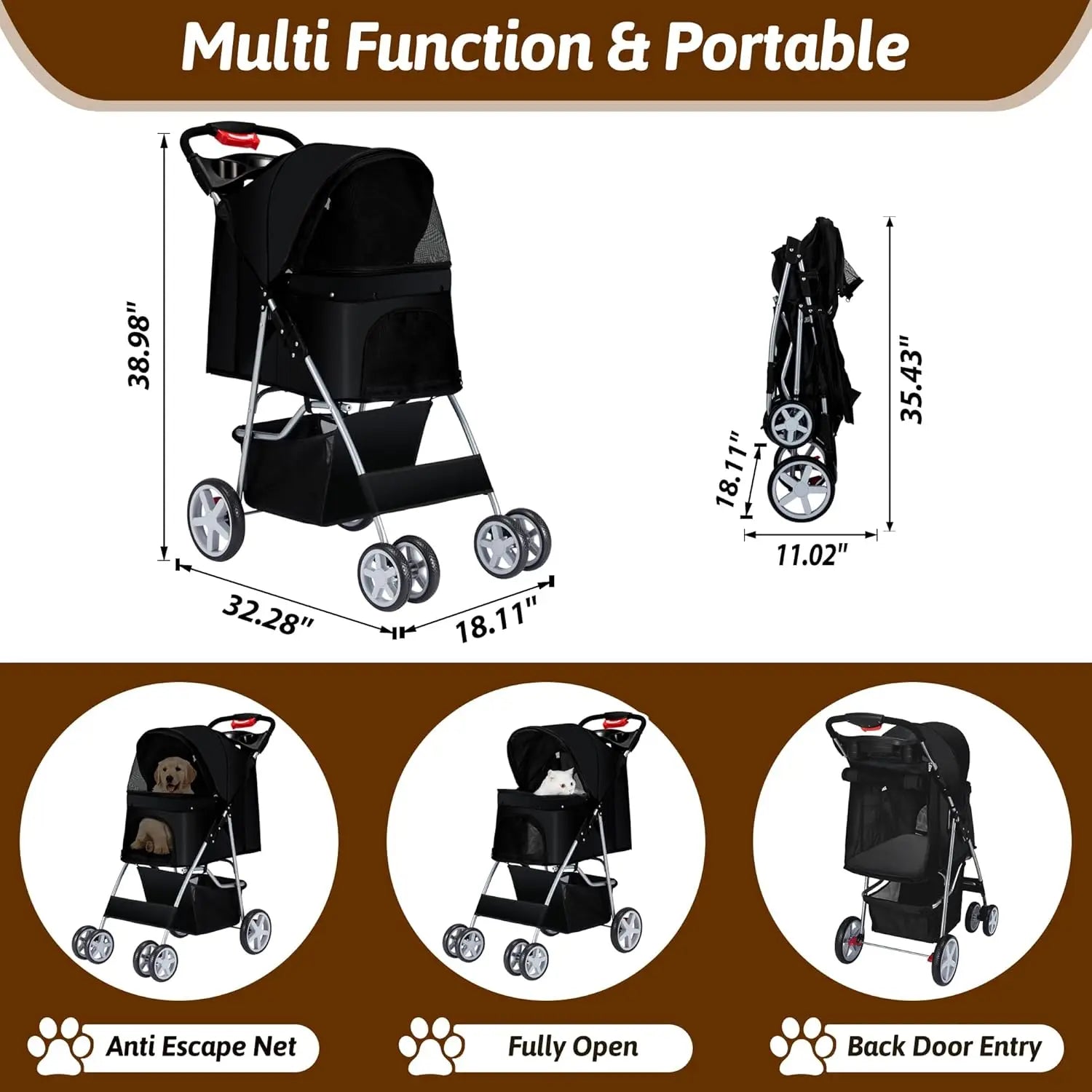Foldable Pet Stroller