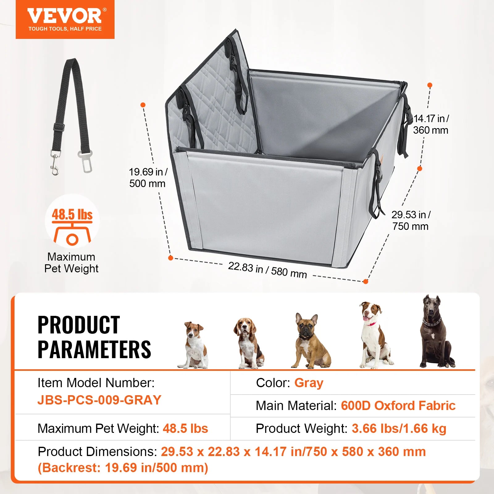 Booster Seat on Car for M/L Dog