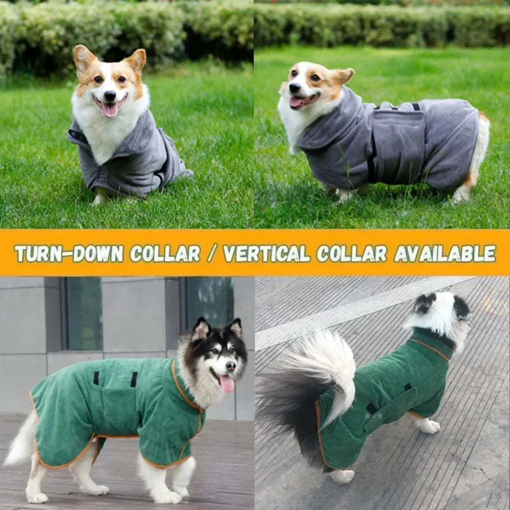 Dog Bathrobe Bath Absorbent Soft Towel