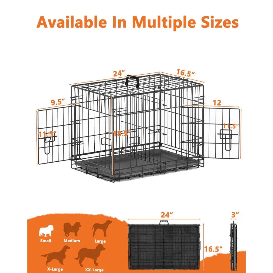 24 In Double Door Small Dog Crate