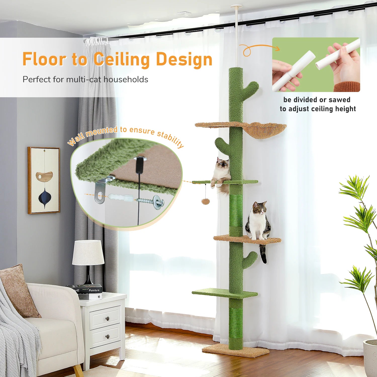 Adjustable Height Cat Tree