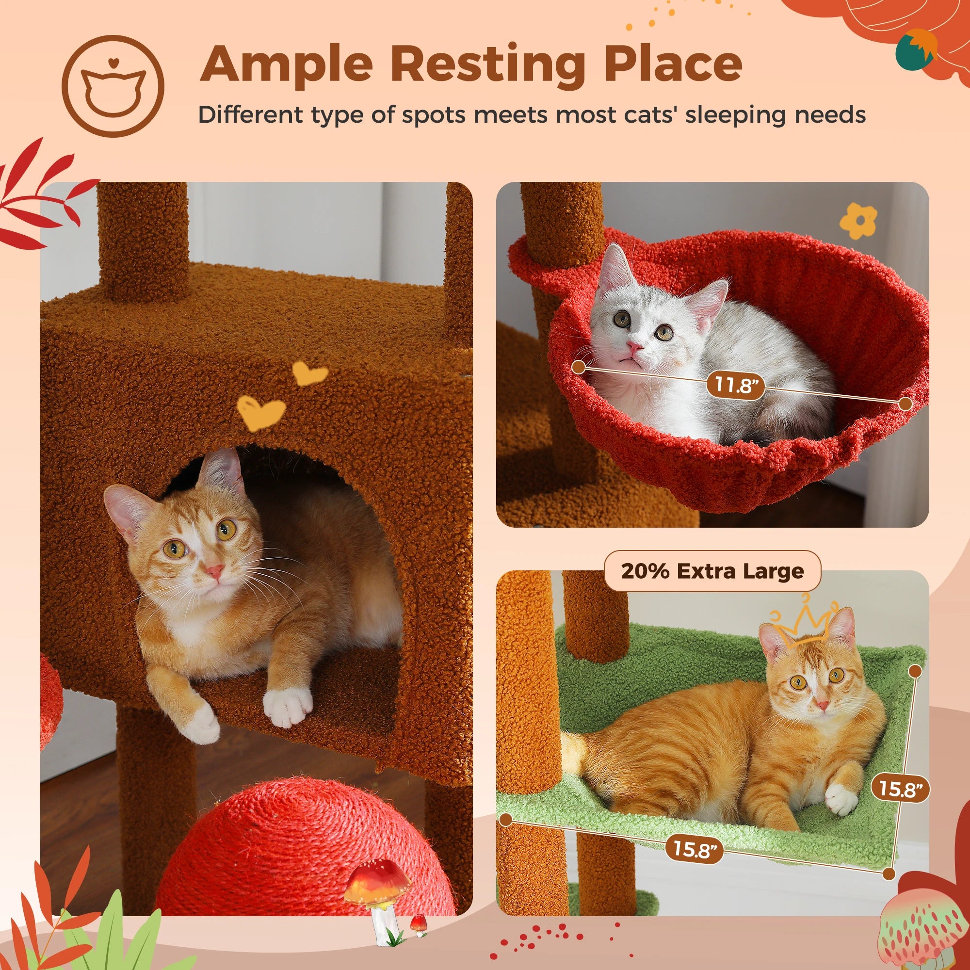 Height Adjustable Cat Tree