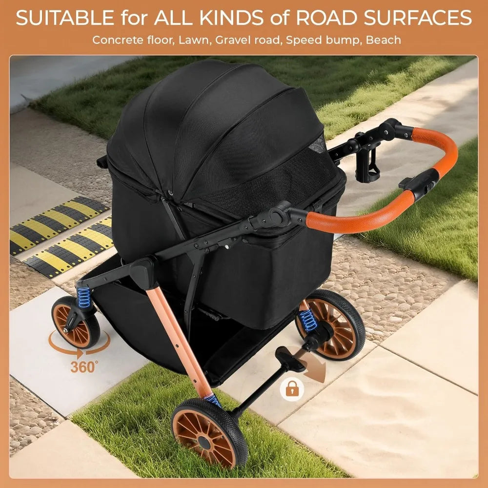 Foldable Dog Stroller for Medium Small Pets