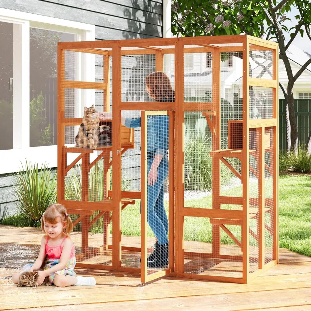 71-In. Wooden Cat Enclosure
