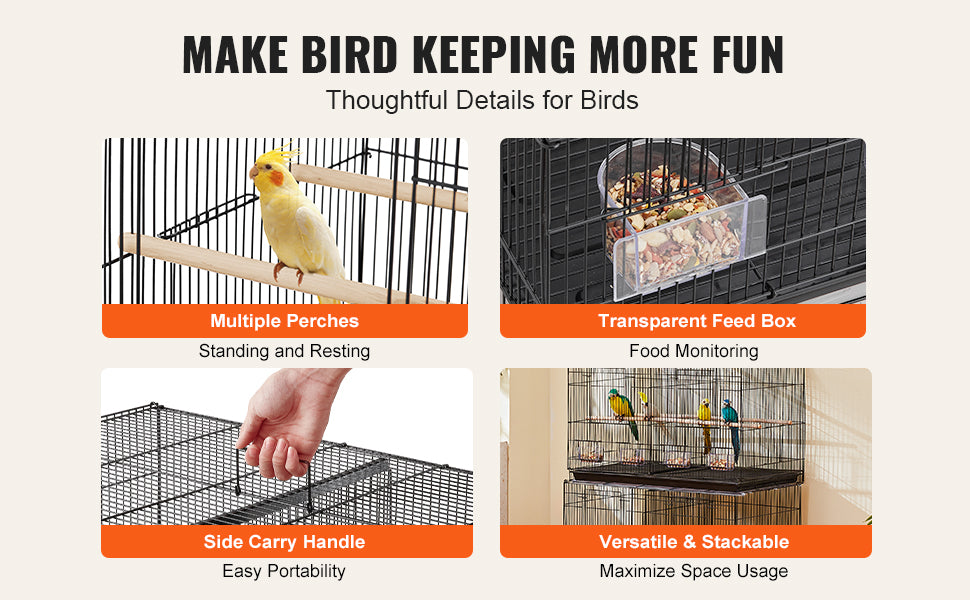 30In Flight Bird Cage, Stackable